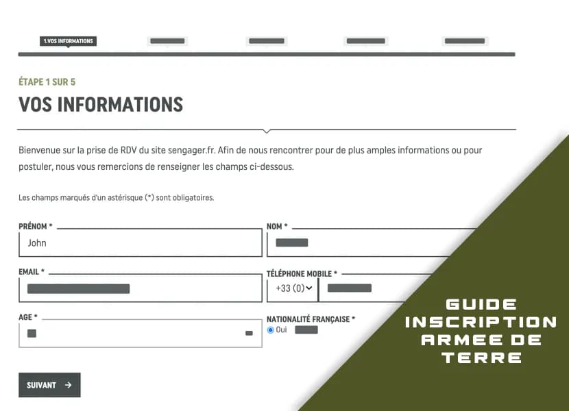 guide comment s'inscrire capture d'écran