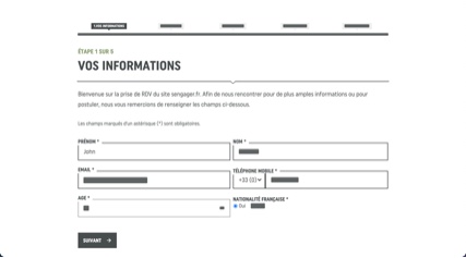 Informations personnelles capture d'écran 